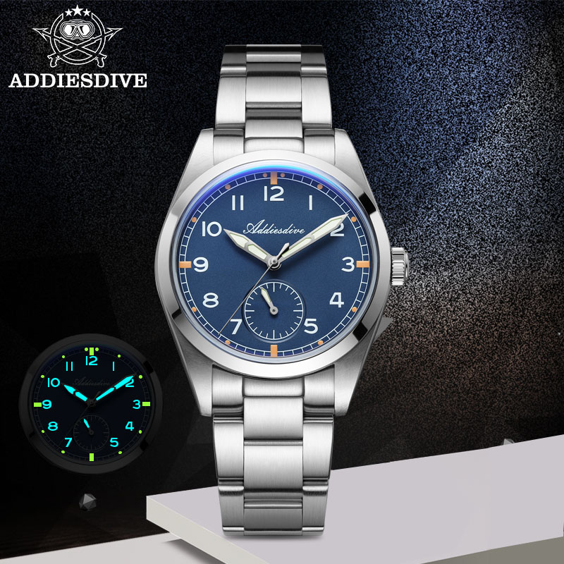 Luxury Watch Men - ADDIESDIVE 36 มม.นาฬิกาควอตซ์ผู้ชาย 100 ม.กันน้ำกระจกบับเบิ้ล ซุปเปอร์