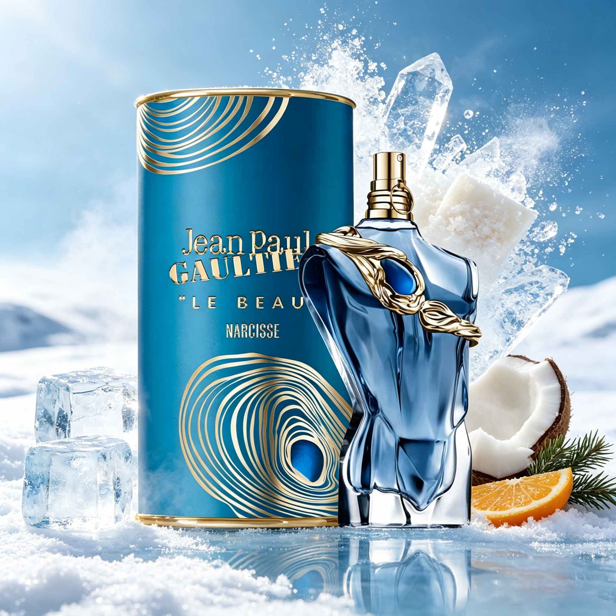 Luxury Gift Set - น้ำหอม Le Beau Narcisse บรรจุในกล่องของขวัญสุดหรู กระปุกสีฟ้าพีค็อกเคลือบทองพร้อมขวดดีไซน์ศิลปะ