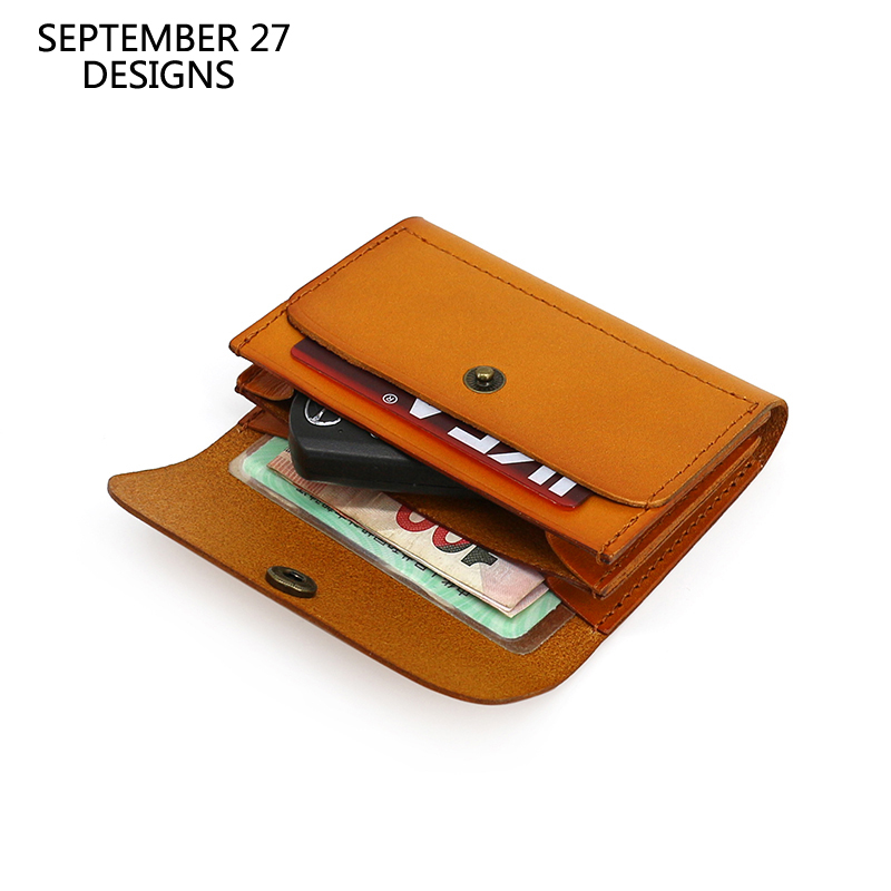 Leather Wallet Men - กระเป๋าคาดเอวขนาดเล็กหนังแท้ผู้ชายวินเทจ, กระเป๋าใส่เหรียญกระเป๋าเงินใส่บัตรใส่บัตรมีเข็มขัดหรูหราหนังวัว
