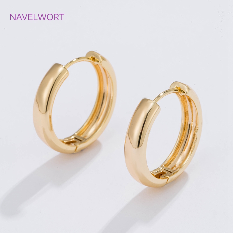 Gold Plated Jewelry - 6 ขนาดต่างหูห่วงวงกลมชุบทองของขวัญหญิง, ต่างหูทรงกลมคุณภาพสูงสำหรับผู้หญิงเครื่องประดับแฟชั่น