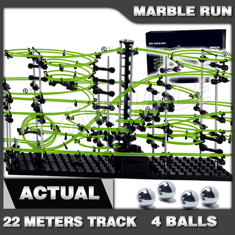 Marble Coaster Set - รางรถไฟ 2200 ซม. ระดับ 4 แบบลูกบอลกลิ้งเรืองแสงในที่มืด