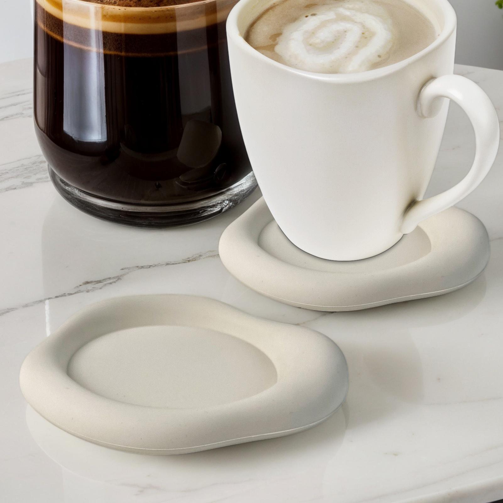 Marble Coaster Set - แผ่นรองแก้วซิลิโคนกันลื่นรูปทรงเมฆ สำหรับจัดระเบียบในครัว วางบนโซฟา เล่นเกม ใช้กลางแจ้ง วางบนโต๊ะทำงาน