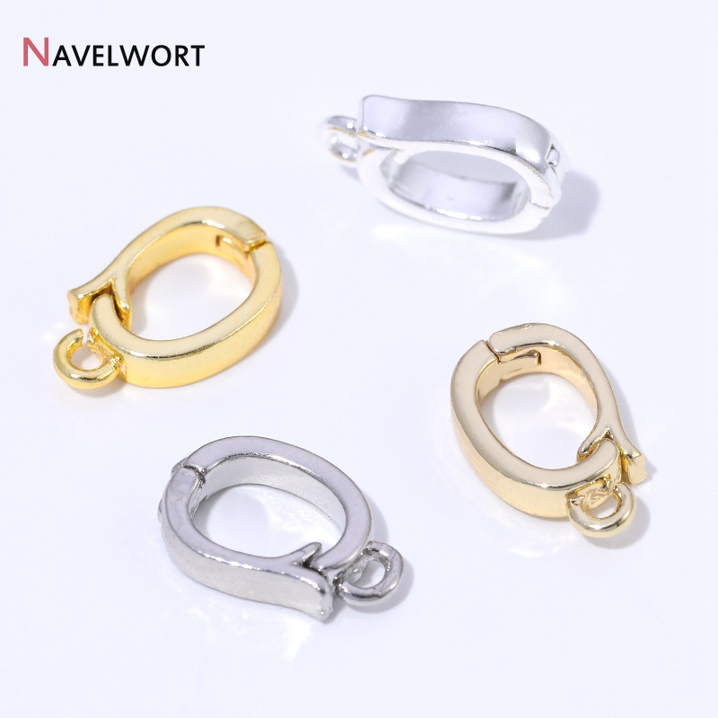 Gold Plated Jewelry - ตัวล็อกจี้แบบมีบานพับ ทำจากทองเหลืองชุบทอง 14K/18K สำหรับทำสร้อยคอ อุปกรณ์เสริมสำหรับทำจี้ วัสดุทำเครื่องประดับ