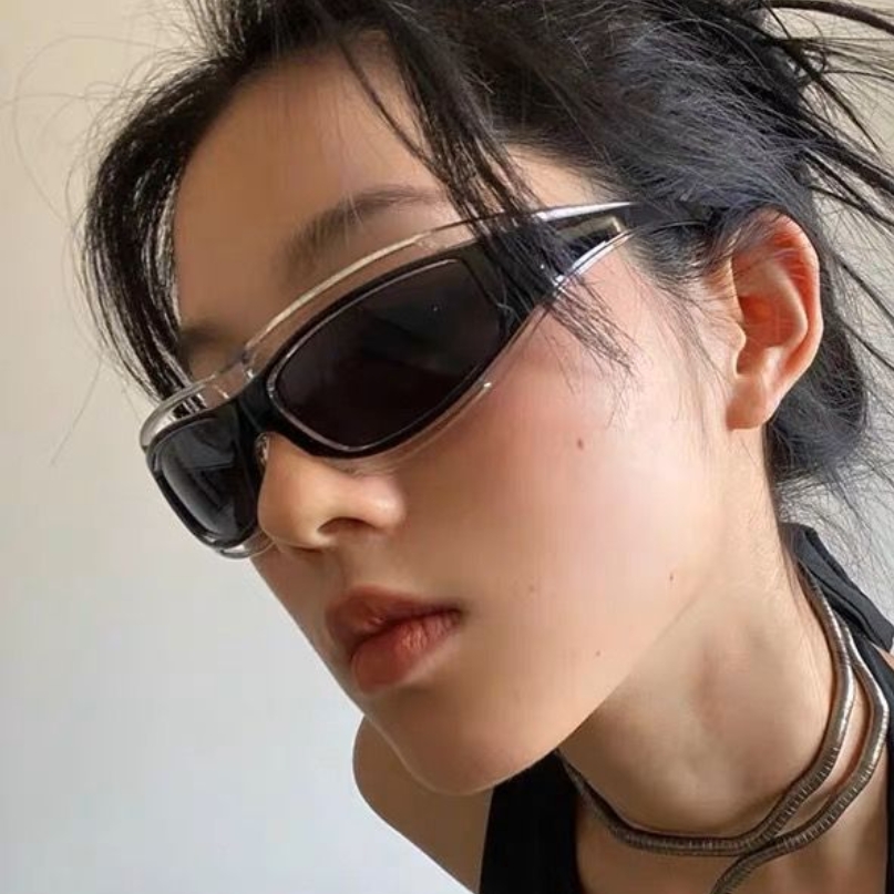 Sunglasses Uv400 - แว่นตาทรงแคทอาย สไตล์พังก์ แว่นกันแดดผู้หญิง แฟชั่นแว่นตา แว่นกันแดดสไตล์เทคโนโลยีล้ำสมัย สำหรับผู้ชายและผู้หญิง