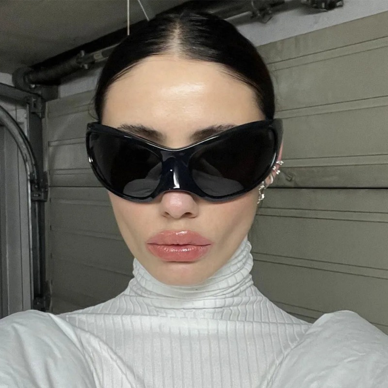 Designer Sunglasses - แว่นกันแดดสไตล์พังก์ Y2K รุ่นใหม่ สำหรับผู้หญิงและผู้ชาย แบรนด์หรู ดีไซน์ทันสมัย