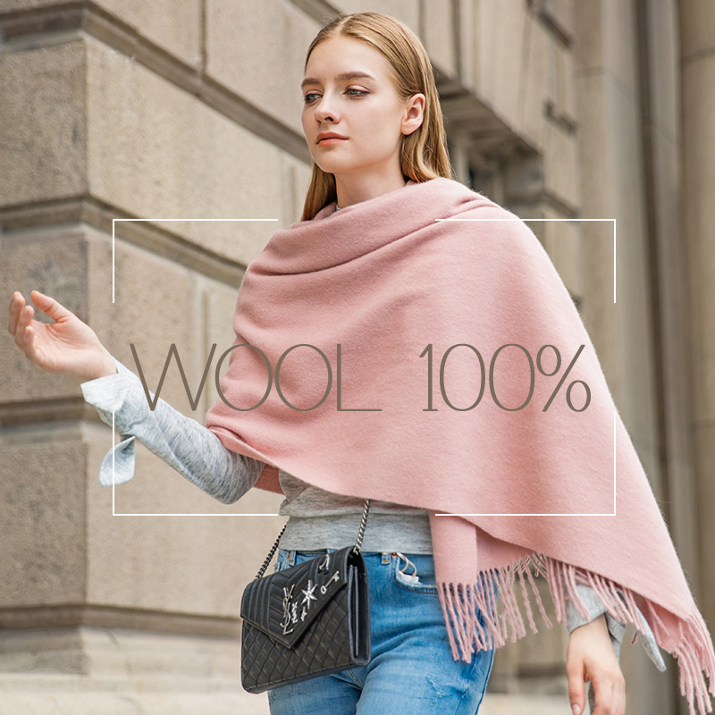 Cashmere Scarf - ขนสัตว์ฤดูหนาวผ้าพันคอผู้หญิงแฟชั่นผ้าคลุมไหล่ผู้ใหญ่ผ้าพันคอฤดูใบไม้ร่วงหรูหรา Shawls และ Wraps ผ้าพันคอ Poncho