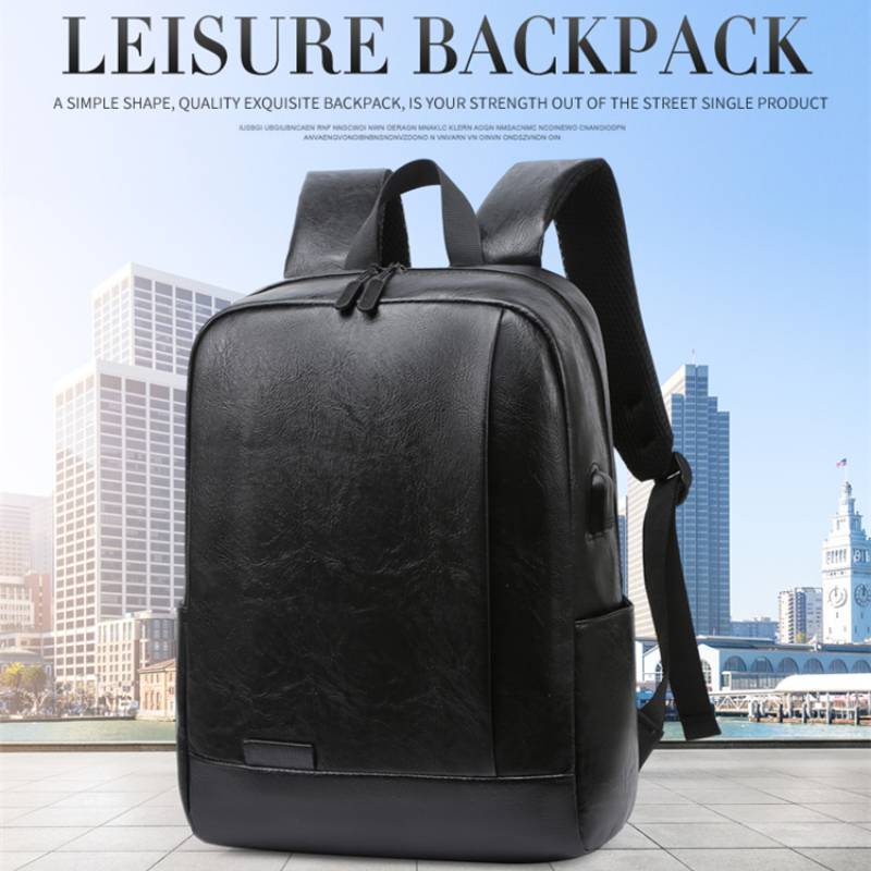 Leather Briefcase - ผู้ชายแฟชั่นกระเป๋าเป้สะพายหลัง PU หนัง Satchel กระเป๋าเอกสาร Casual