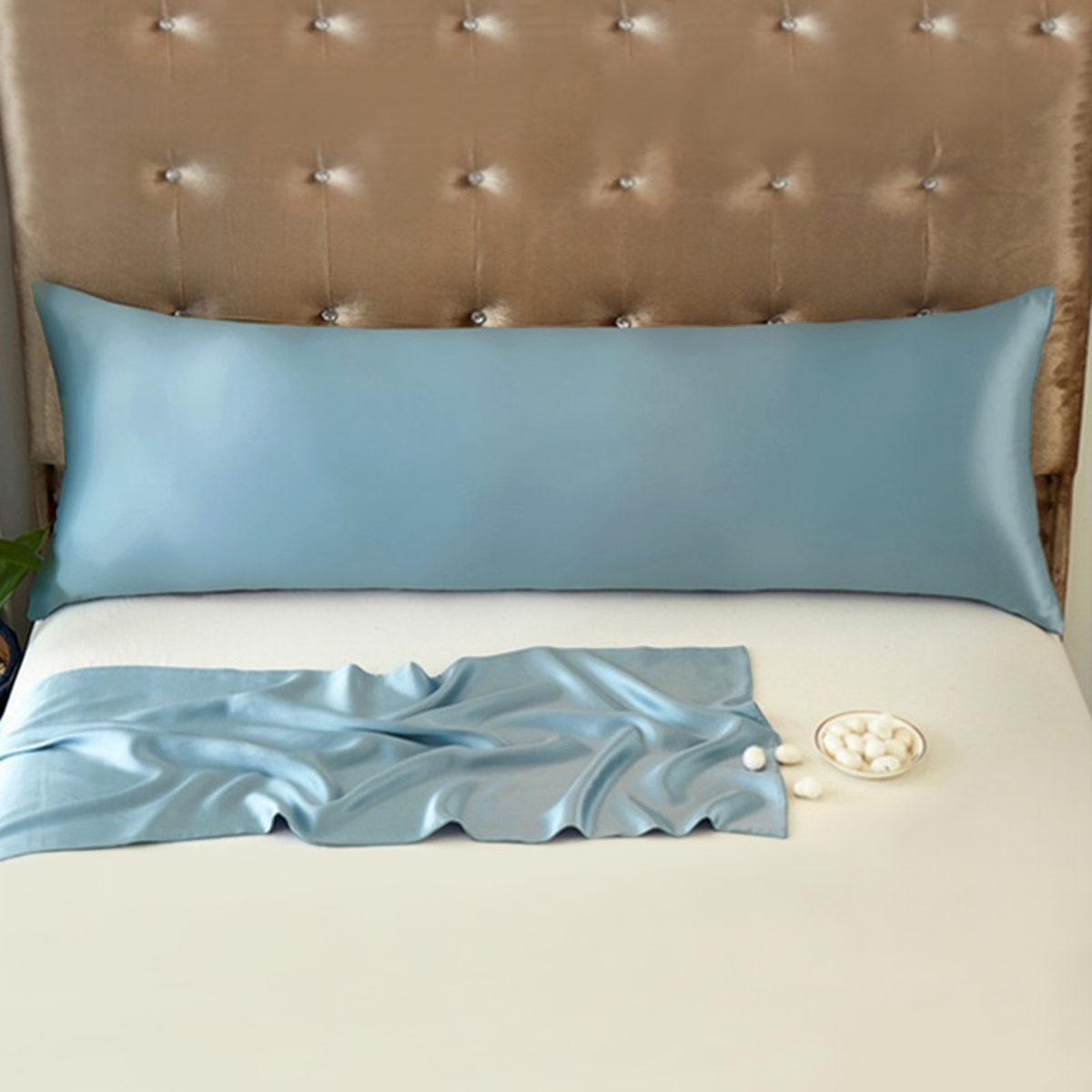 Silk Pillowcase - 100% Pure Mullberry Silk ปลอกหมอนยาวพร้อมซิปผ้าไหมนุ่มซิปหมอนสําหรับเครื่องนอนคุณภาพสูง 3