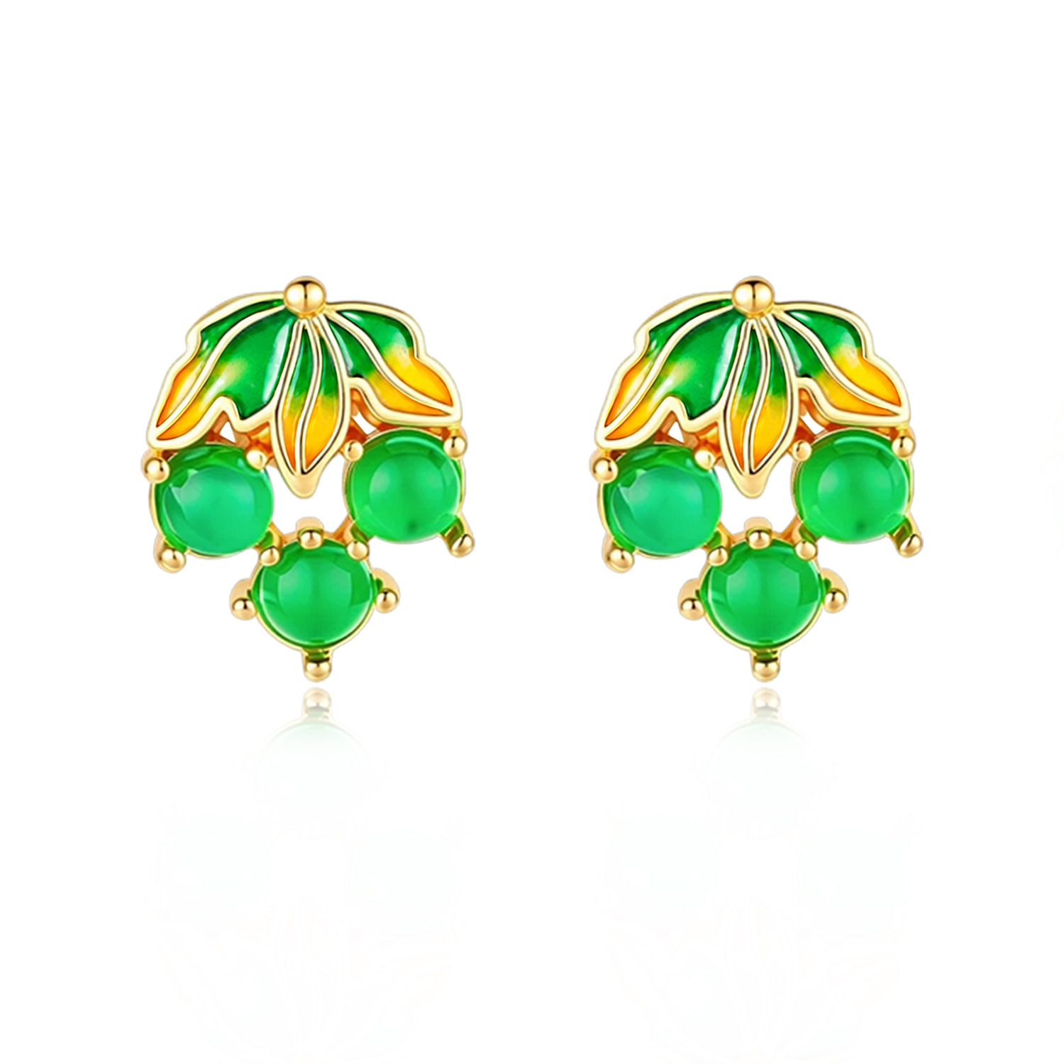 ต่างหูหยกพม่าลายองุ่น เครื่องป - Gold Plated Jewelry บทวิจารณ์และราคา