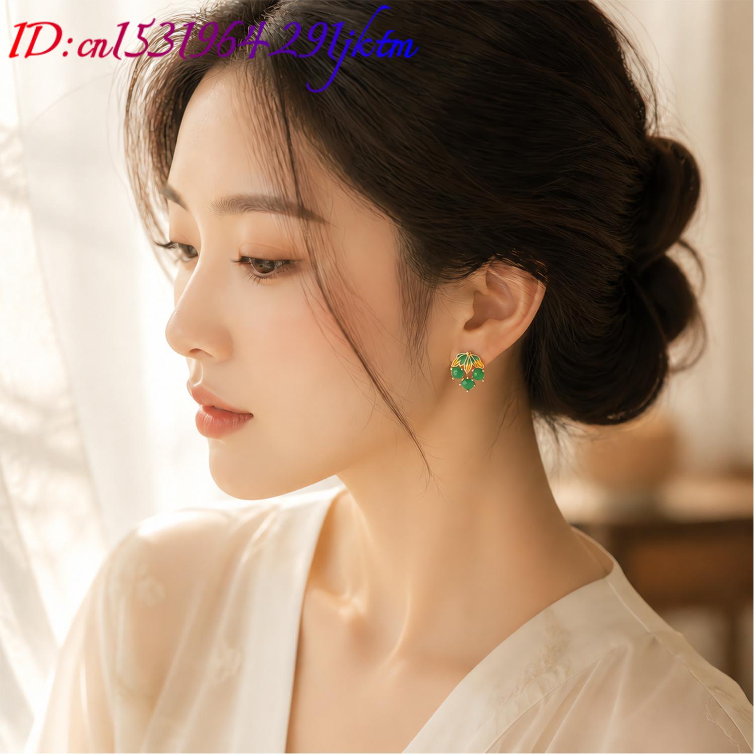 ต่างหูหยกพม่าลายองุ่น เครื่องป - Gold Plated Jewelry บทวิจารณ์และราคา