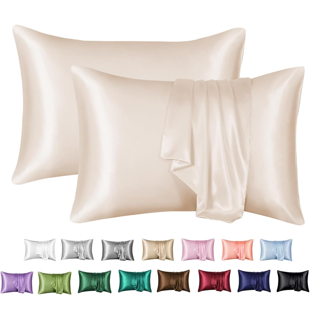 ปลอกหมอนซาติน 2 แพ็คสําหรับผมแ - Silk Pillowcase บทวิจารณ์และราคา