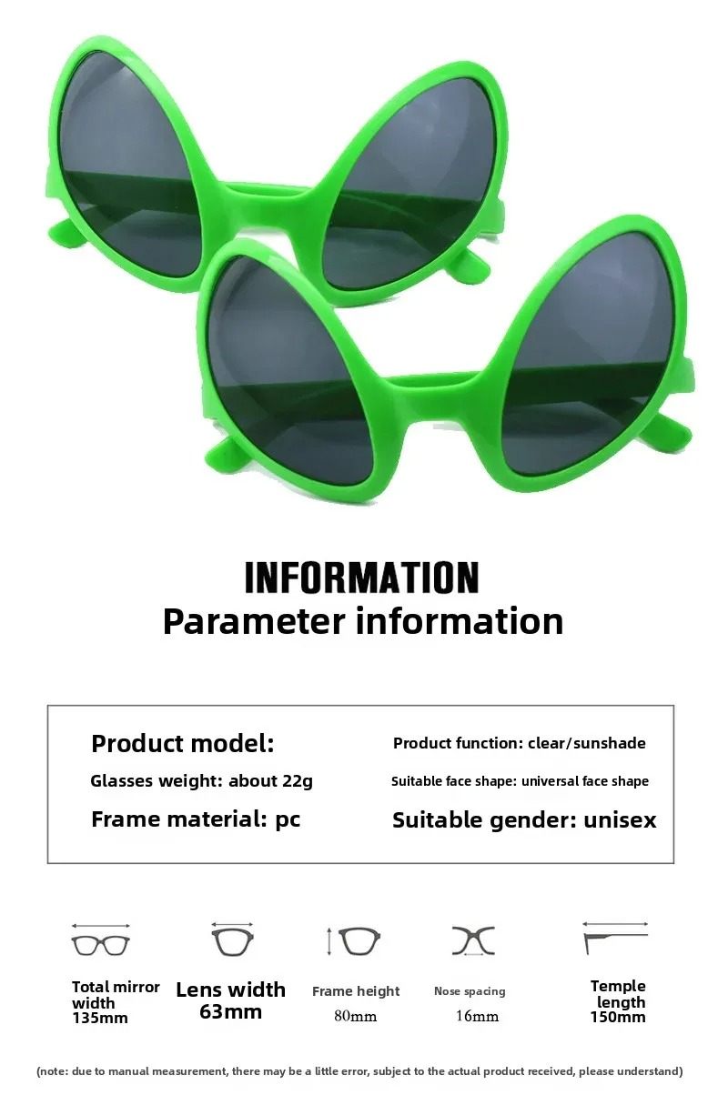 สีเขียว Alien Martian Quirky แ - Sunglasses Uv400 บทวิจารณ์และราคา