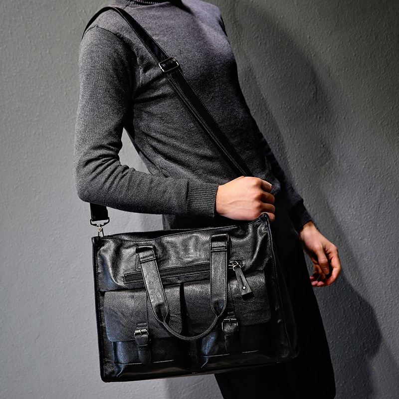 กระเป๋าเอกสารหนัง PU แบบสะพายไ - Leather Briefcase บทวิจารณ์และราคา