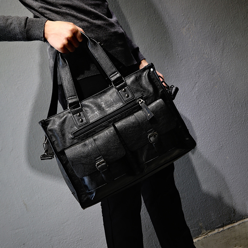 กระเป๋าเอกสารหนัง PU แบบสะพายไ - Leather Briefcase บทวิจารณ์และราคา