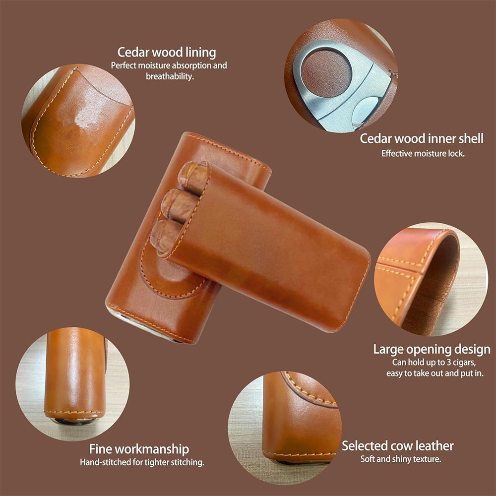 LMETJMA กล่องใส่ซิการ์หนัง 3 น - Premium Cigar Case บทวิจารณ์และราคา