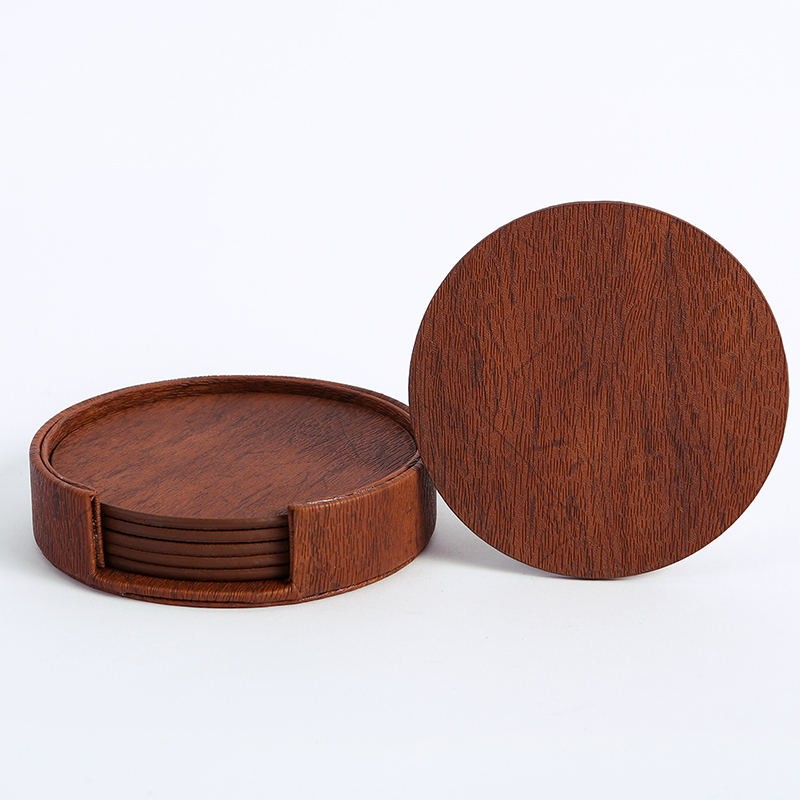 WOTOR 6 ชิ้น/ล็อตวงกลมไม้หนังไ - Marble Coaster Set บทวิจารณ์และราคา