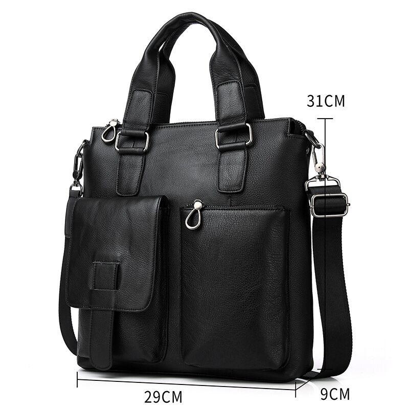 ชายแนวตั้งกระเป๋าถือชายหนังแท้ - Leather Briefcase บทวิจารณ์และราคา