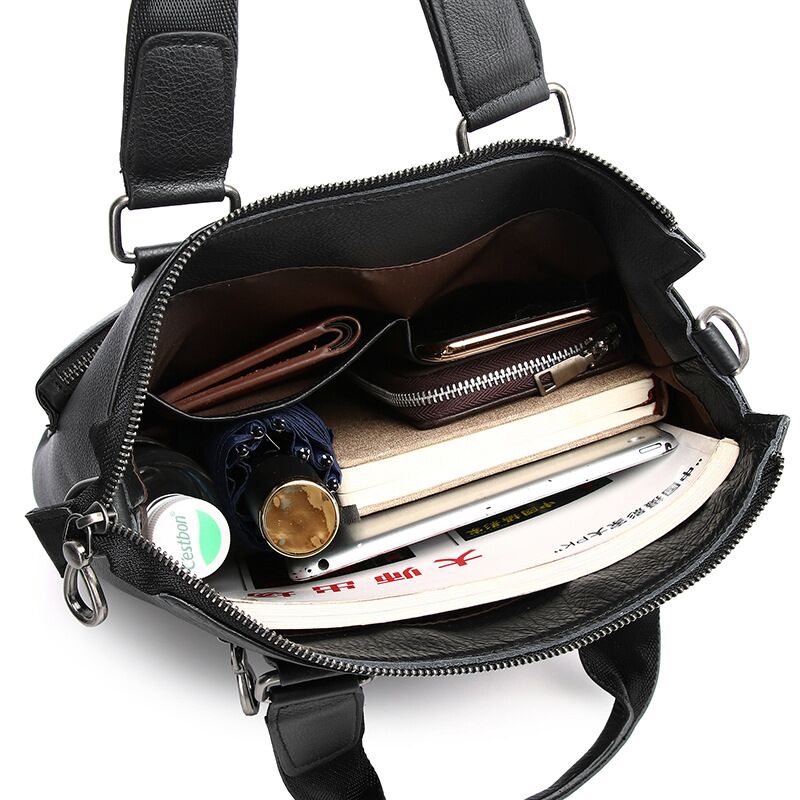 ชายแนวตั้งกระเป๋าถือชายหนังแท้ - Leather Briefcase บทวิจารณ์และราคา