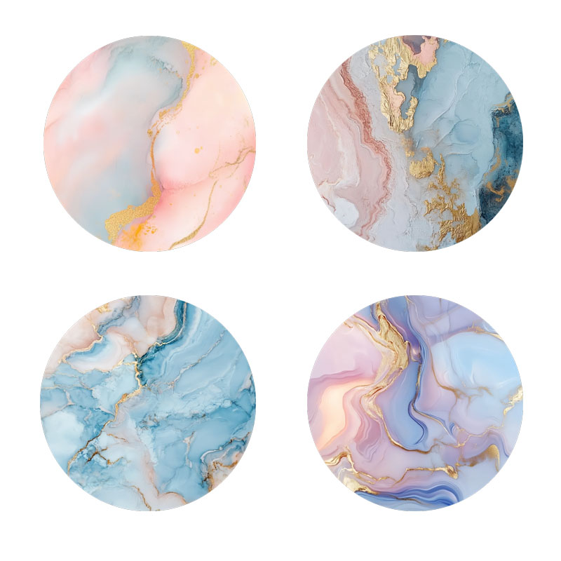 ที่รองแก้วลายหินอ่อน 4 ชิ้น เห - Marble Coaster Set บทวิจารณ์และราคา