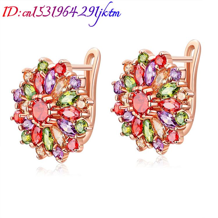 ต่างหูคริสตัลธรรมชาติประดับดอก - Gold Plated Jewelry บทวิจารณ์และราคา