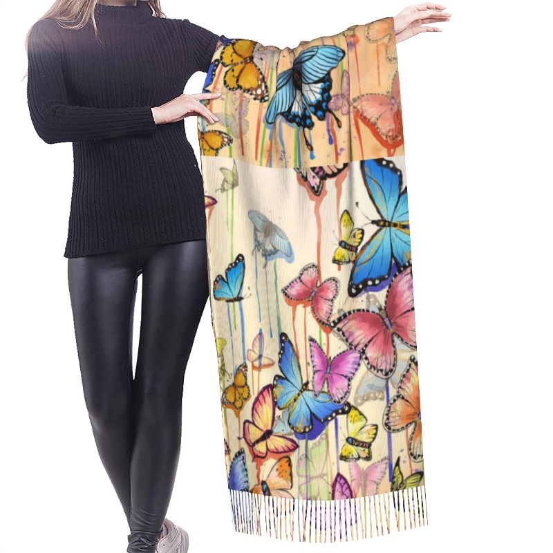 ผ้าพันคอแคชเมียร์ลายผีเสื้อสไต - Cashmere Scarf บทวิจารณ์และราคา