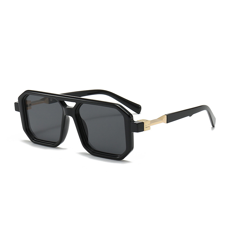 แว่นกันแดดทรงกล่องสีดำสไตล์เรโ - Sunglasses Uv400 บทวิจารณ์และราคา