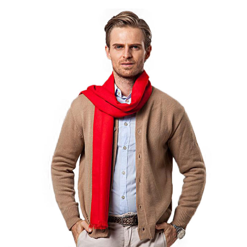 แฟชั่นฤดูหนาวสีทึบผู้ชายผ้าพัน - Cashmere Scarf บทวิจารณ์และราคา