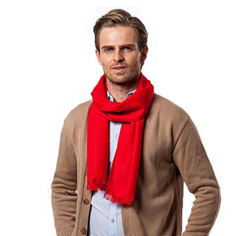 แฟชั่นฤดูหนาวสีทึบผู้ชายผ้าพัน - Cashmere Scarf บทวิจารณ์และราคา