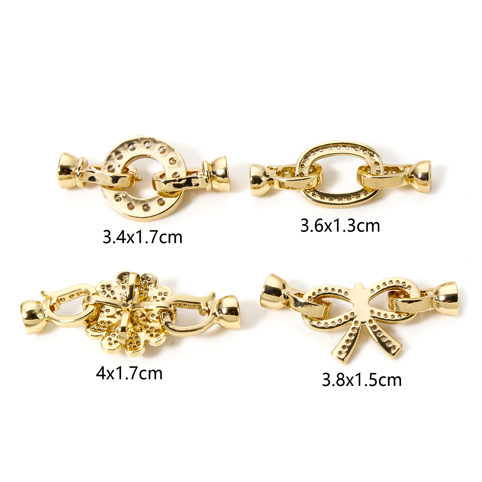 1 PC ทองเหลืองพับ Clasps ทองสี - Gold Plated Jewelry บทวิจารณ์และราคา