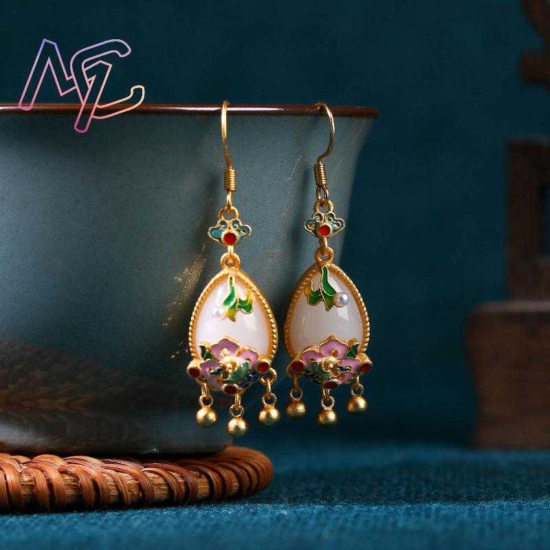 ต่างหูหยกธรรมชาติ ดีไซน์สวยงาม - Gold Plated Jewelry บทวิจารณ์และราคา