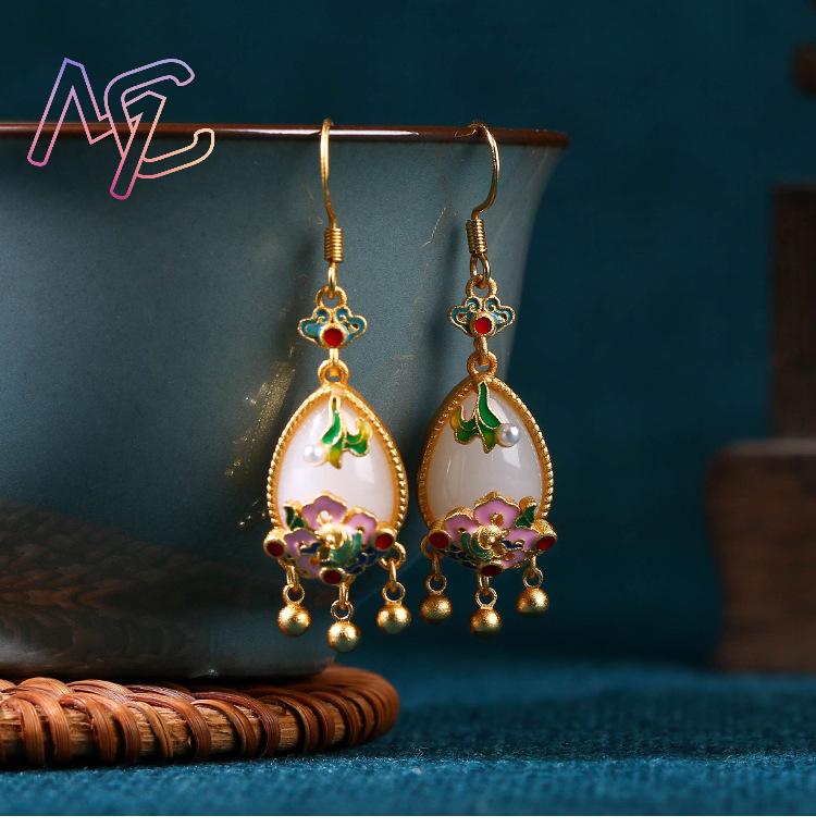 ต่างหูหยกธรรมชาติ ดีไซน์สวยงาม - Gold Plated Jewelry บทวิจารณ์และราคา