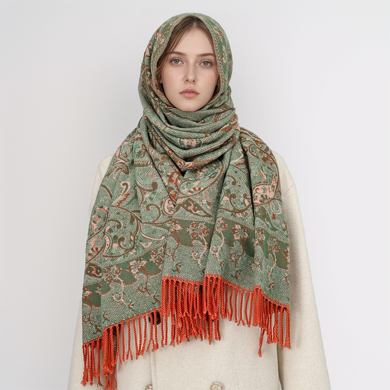 2024ผ้าพันคอผ้าแจ็คการ์ดลายพื้ - Cashmere Scarf บทวิจารณ์และราคา