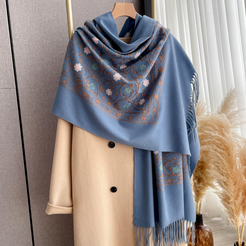 ผ้าพันคอแคชเมียร์ปักลายใหม่ปี  - Cashmere Scarf บทวิจารณ์และราคา