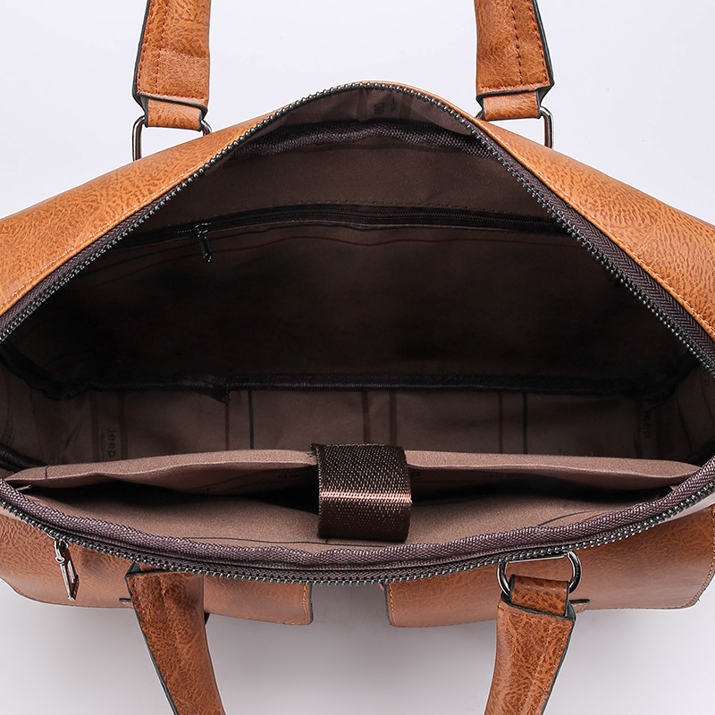 CFUN YA ใหม่ผู้ชายกระเป๋าถือ14 - Leather Briefcase บทวิจารณ์และราคา