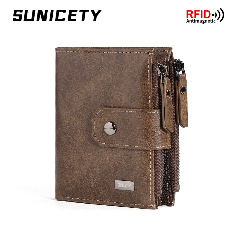 กระเป๋าสตางค์หนังแท้ทรงบางสำหร - Leather Wallet Men บทวิจารณ์และราคา