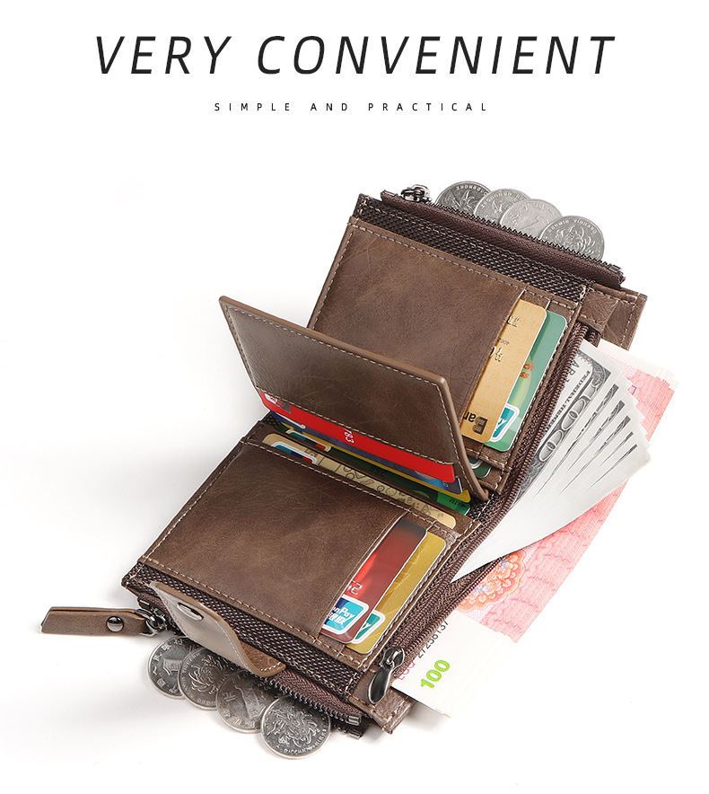กระเป๋าสตางค์หนังแท้ทรงบางสำหร - Leather Wallet Men บทวิจารณ์และราคา
