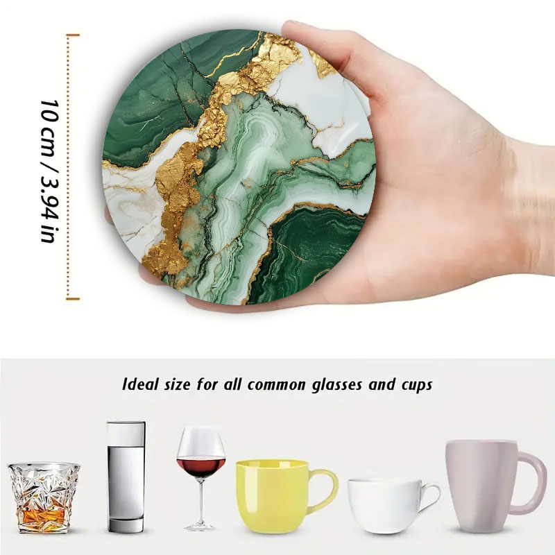 ที่รองแก้วลายหินอ่อน 4 ชิ้น เห - Marble Coaster Set บทวิจารณ์และราคา