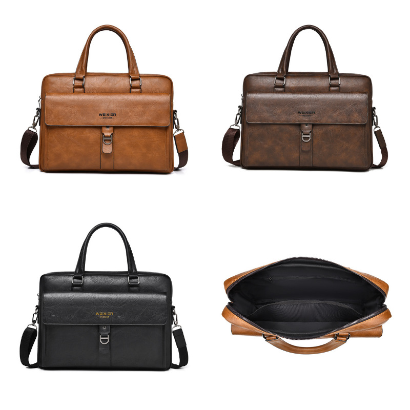 กระเป๋าเอกสารผู้ชายหนัง PU สีน - Leather Briefcase บทวิจารณ์และราคา