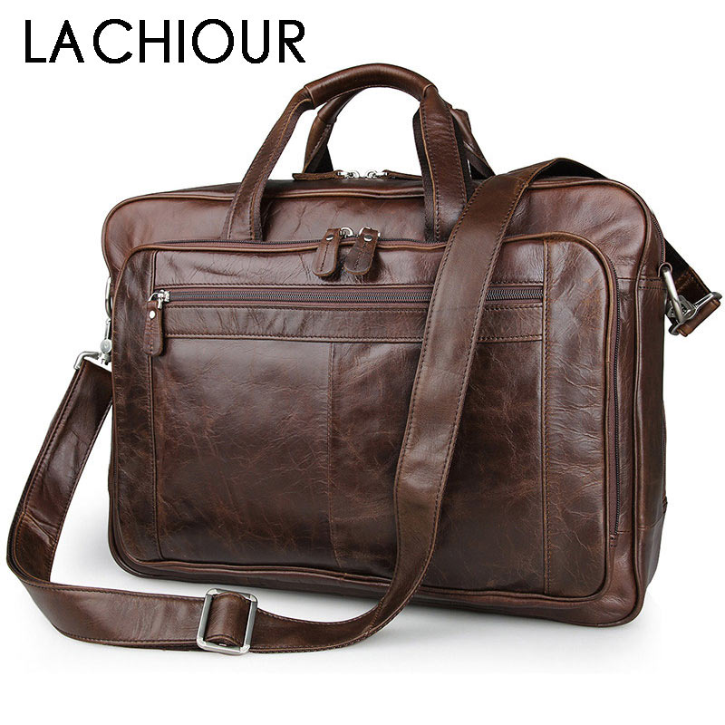 LACHIOURของแท้หนังผู้ชายกระเป๋ - Leather Briefcase บทวิจารณ์และราคา