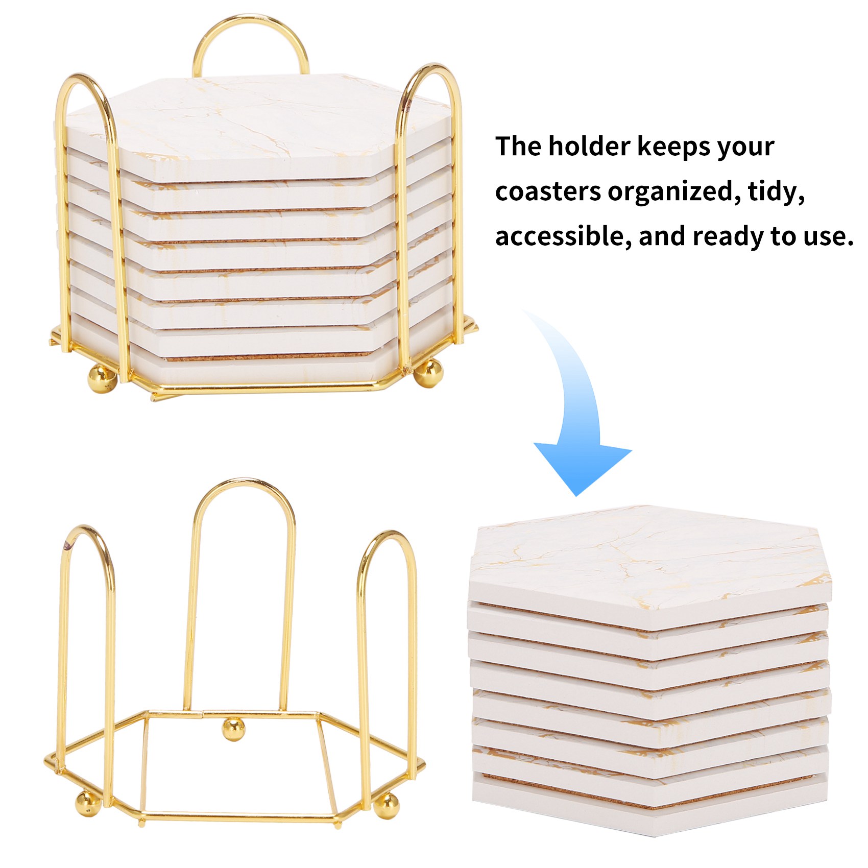 A69E8 ที่รองแก้วสำหรับเครื่องด - Marble Coaster Set บทวิจารณ์และราคา