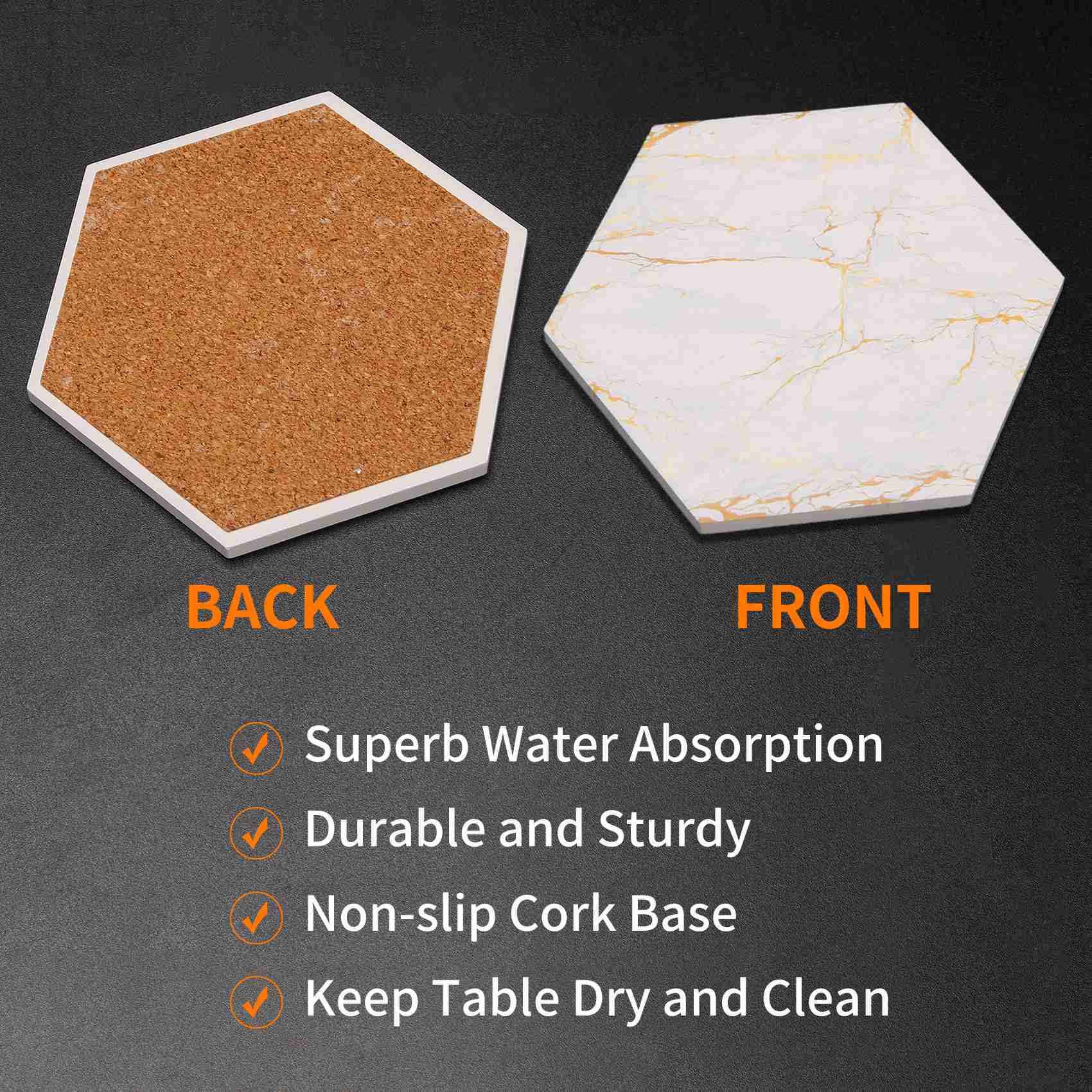 A69E8 ที่รองแก้วสำหรับเครื่องด - Marble Coaster Set บทวิจารณ์และราคา