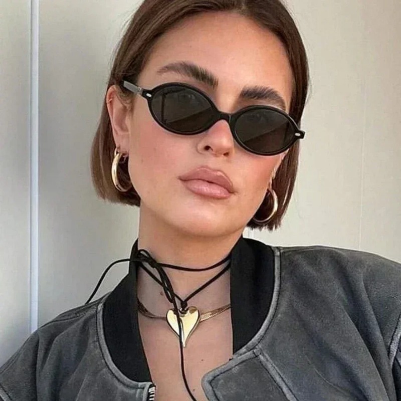 แว่นกันแดดทรงวงรีเล็กสไตล์เรโท - Sunglasses Uv400 บทวิจารณ์และราคา
