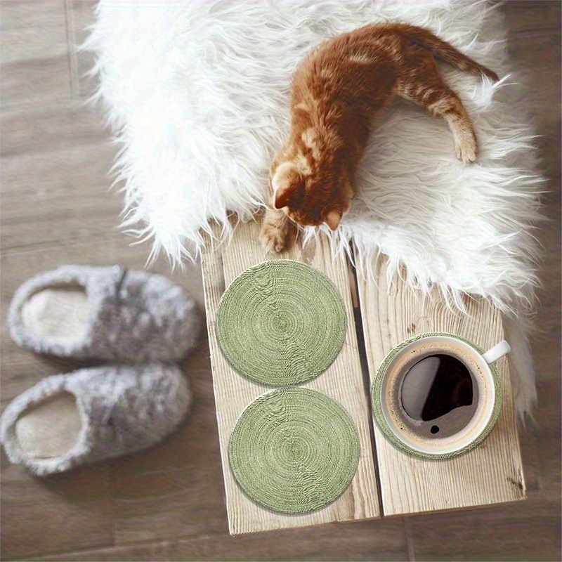 แผ่นรองแก้วไม้ลายวงแหวนสีเขียว - Marble Coaster Set บทวิจารณ์และราคา